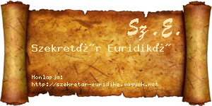 Szekretár Euridiké névjegykártya